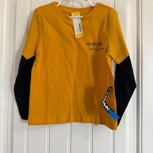 Tony Hawk Boys' Mustard Long Sleeve Tee with Black Sleeves